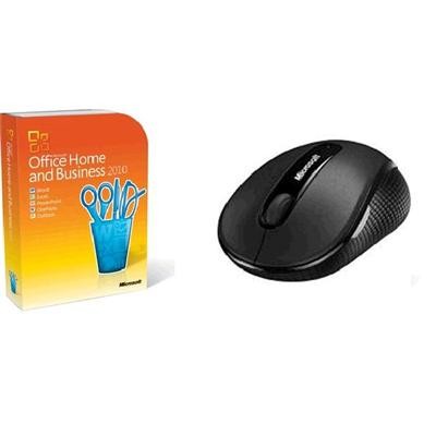 SPECIAL Microsoft Office Home and Business 2010 Retail Pack Licensed for 1 User 2 PCs - including (Word Excel PowerPoint OneNote Outlook)WITH Microsoft wireless mouse 4000